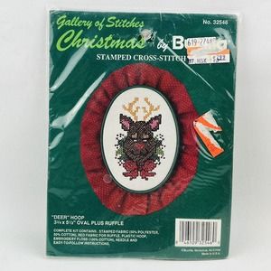 Gallery of Stitches 32546 Deer Hoop Ruffle Christmas Cross Stitch Kit‎ Rudolph